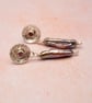 Handmade Silver Biwa Pearl & Pink Tourmaline Earrings