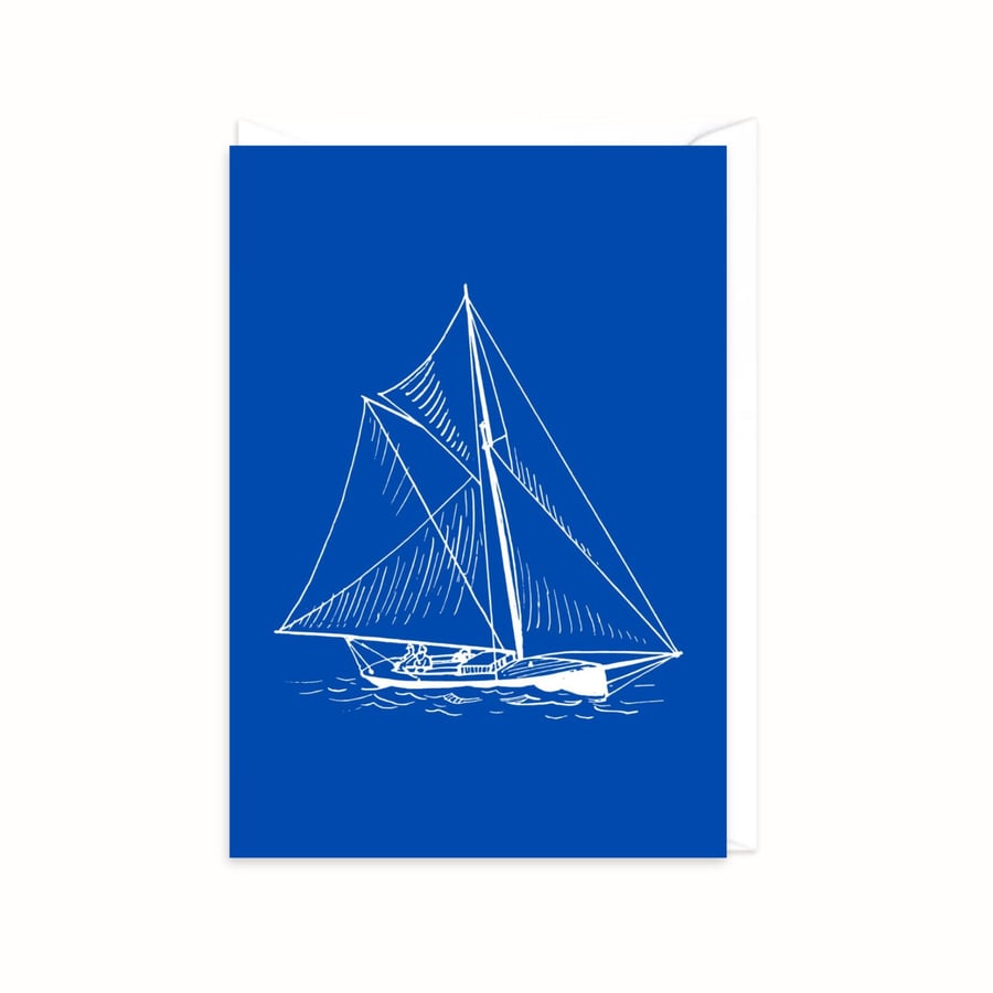 Sailing Yacht Greeting Card: Boat Lover Birthday Card (701)