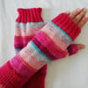 Hand knitted fingerless gloves - MULTICOLOURED