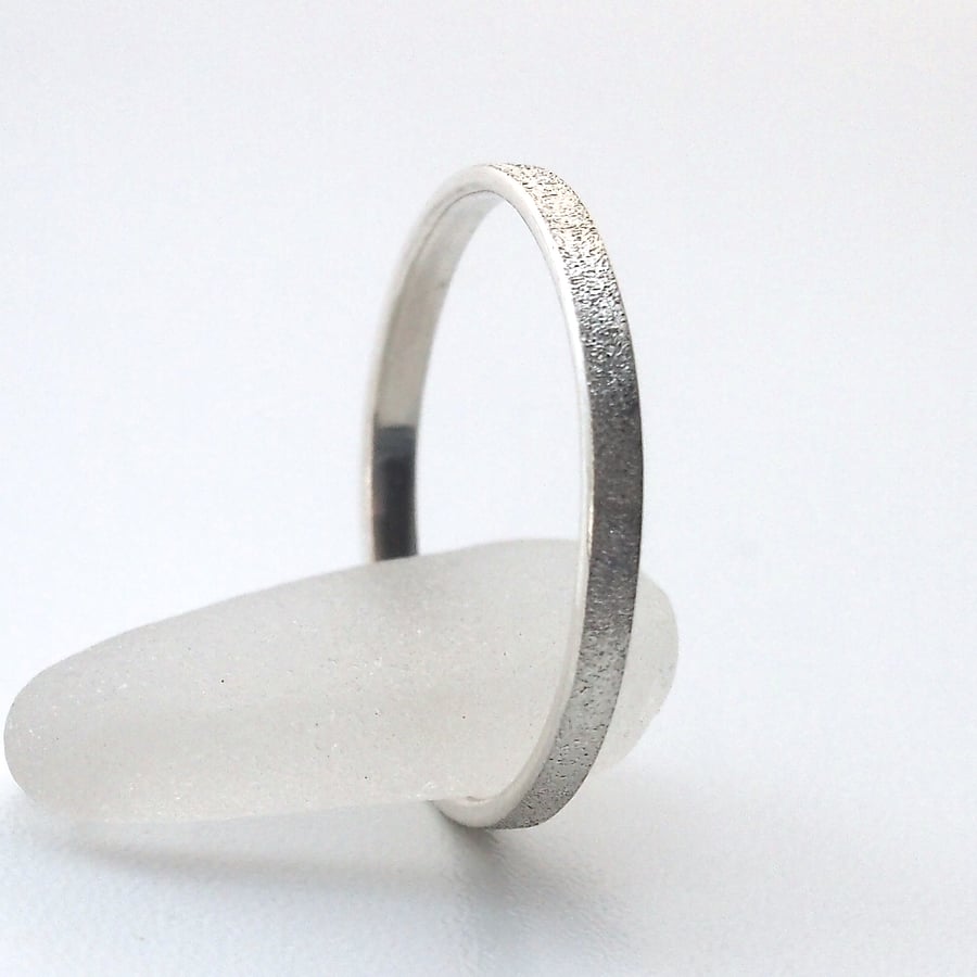  Frosted Sterling Silver Ring