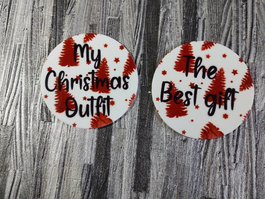 Baby Christmas milestone disks double sided.