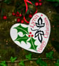 Personalised Holly and Ivy Heart - Hand Painted - Image 1