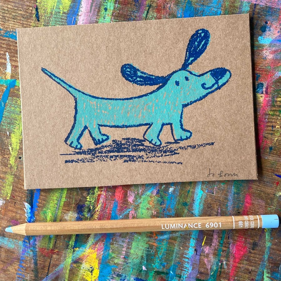 Mini print- happy sausage dog