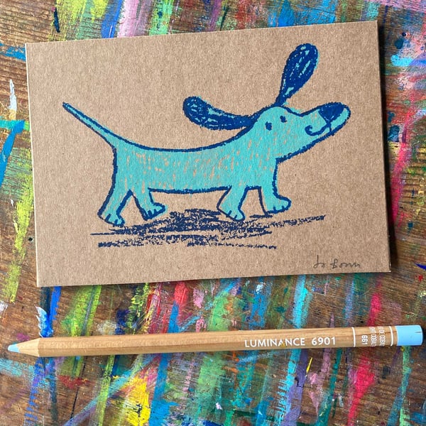 Mini print- happy sausage dog