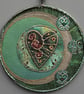 MHM2312 - Moon Heart  Mandala - Green - plum -pewter - 15cm (6") round - Image 1
