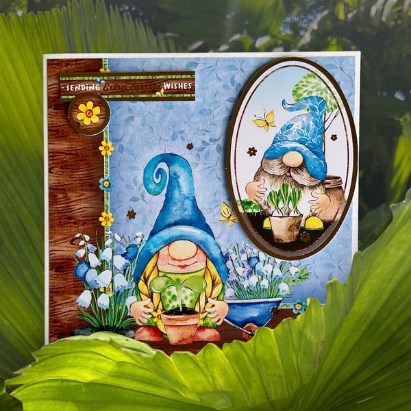 Birthday Card or Special Occasion for Him or Her. Greeting card for gnome lover.