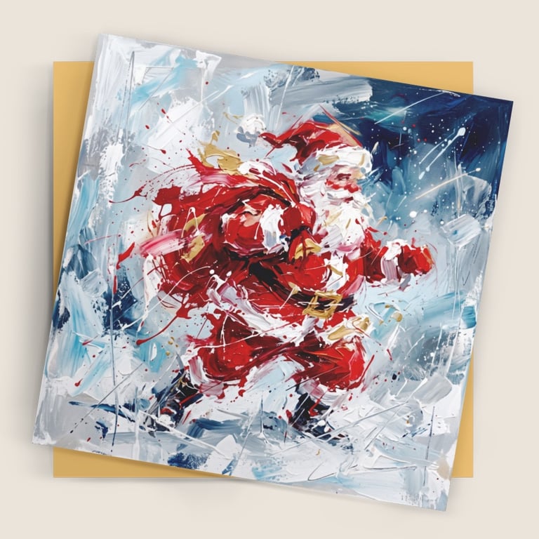 Dancing Santa – Premium Festive Greeting Card