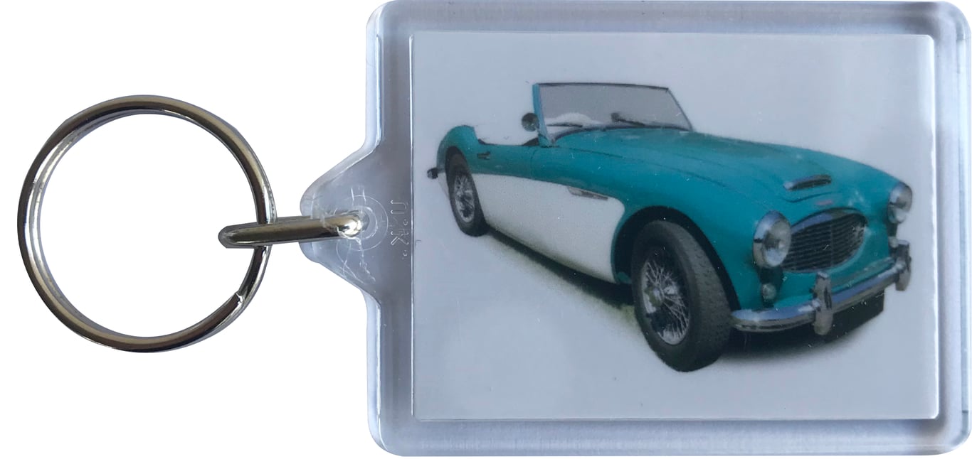 Austin Healey 3000 1959 - Keyring with 50x35mm Insert - Car Enthusiast