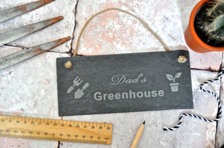 Personalised Greenhouse Slate Sign