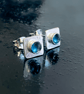 Something Blue Silver Topaz Stud Earrings, Handmade Urban Jewellery, WEDDING
