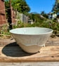 Handmade Speckled White Ceramic Bowl - Drippy Glaze - Stoneware