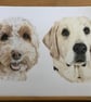 A3 Custom pet portrait for two pets made with coloured pencil - Image 3