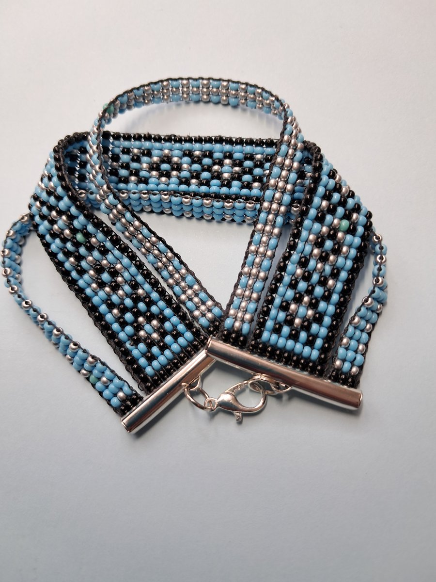 Triple Handbeaded Loom bracelet