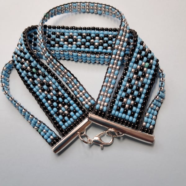 Triple Handbeaded Loom bracelet