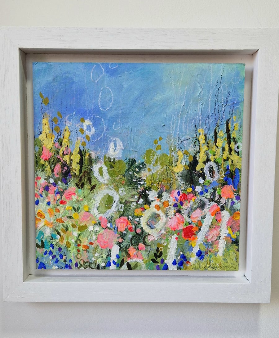 'The garden you made'  Original mixed media painting. 