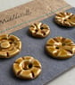 Buttons handmade Mixed set of Six ceramic Honey glazed buttons