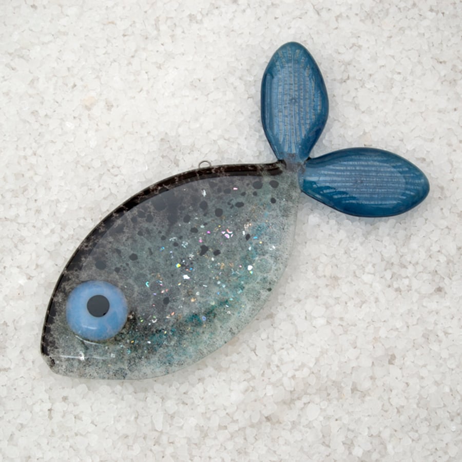 Fused Glass Sparkly Fish Decoration
