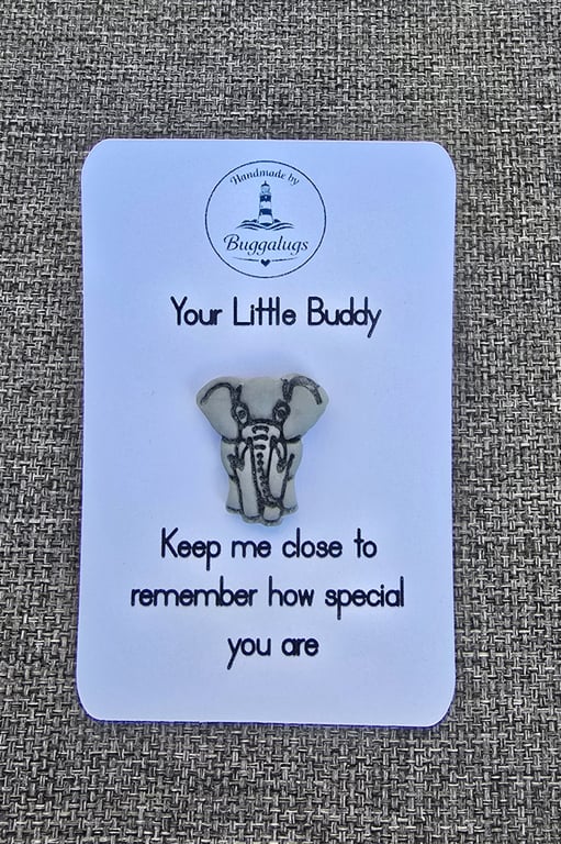 Handmade elephant buddy pin badge - Gift for yourself or a loved one