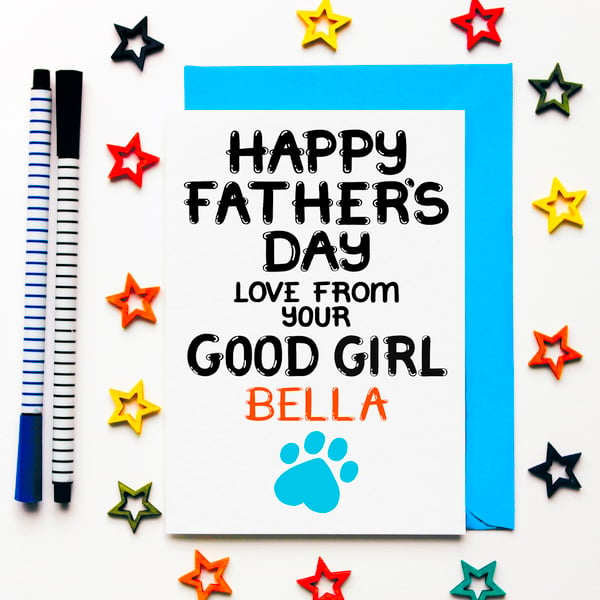 Personalised Fathers Day Card From Furry Grandchild, Cute Custom Father's Day 