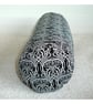 Art Nouveau Bolster Cushion Cover Black and White 18" x 8" Cylinder Neck Roll - Image 3