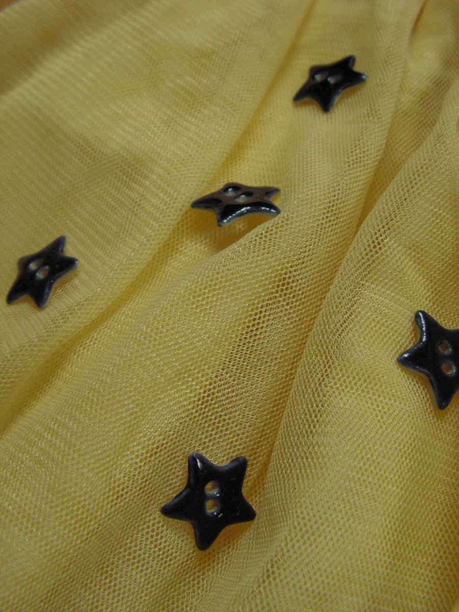 Set of 5 ceramic dark blue star buttons