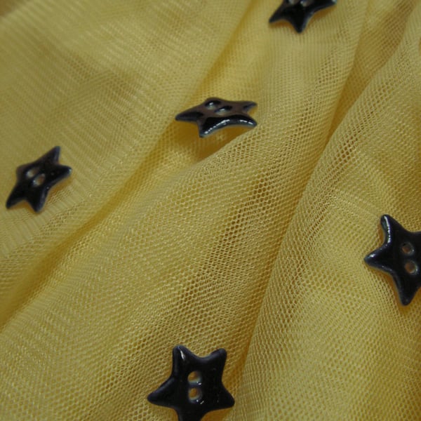 Set of 5 ceramic dark blue star buttons