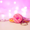 Retro classic Iced ring biscuit necklace OR keyring ONE SUPPLIED