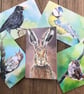 Watercolour blackbird greeting card by UK artist Janet Bird - Image 2