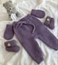 Hand Knitted Complete Baby Girl's "Coming Home" Matinee Set (newborn) - Image 3