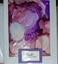 Handmade greetings card made with alcohol inks