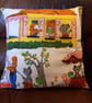 "Hector's House" vintage fabric cushion