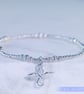 Sterling Silver Infinety Angel Bracelet Stretchy Handmade - Image 4