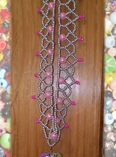 Gray and pink necklace