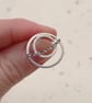 Sterling Silver Ring And Wire Lapel Pin – Handmade Geometric Brooch  - Image 5