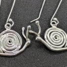 Sterling silver earrings, Snail earrings