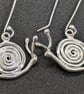 Sterling silver earrings, Snail earrings