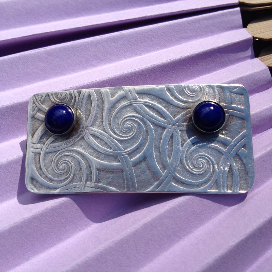 Silver and Lapis Lazuli brooch