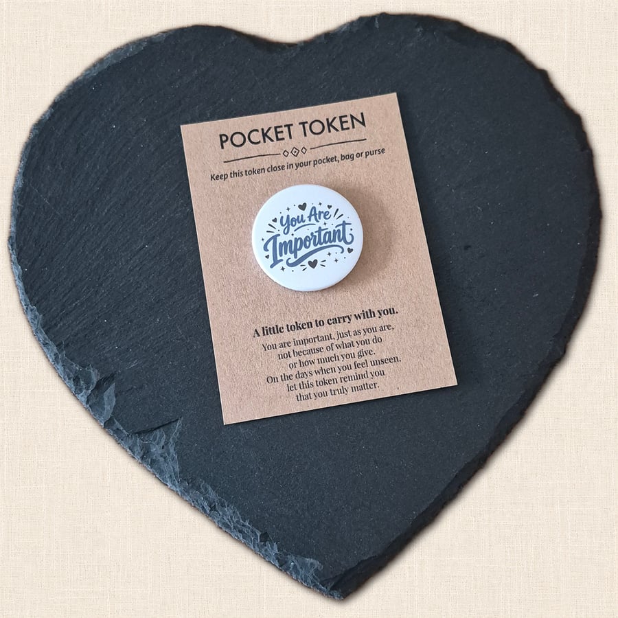 Image of You Are Important Pocket Token - Little Reminder You Truly Matter