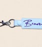 Brave Keyring - Positive Embroidered Faux Leather Bag Charm - Image 4