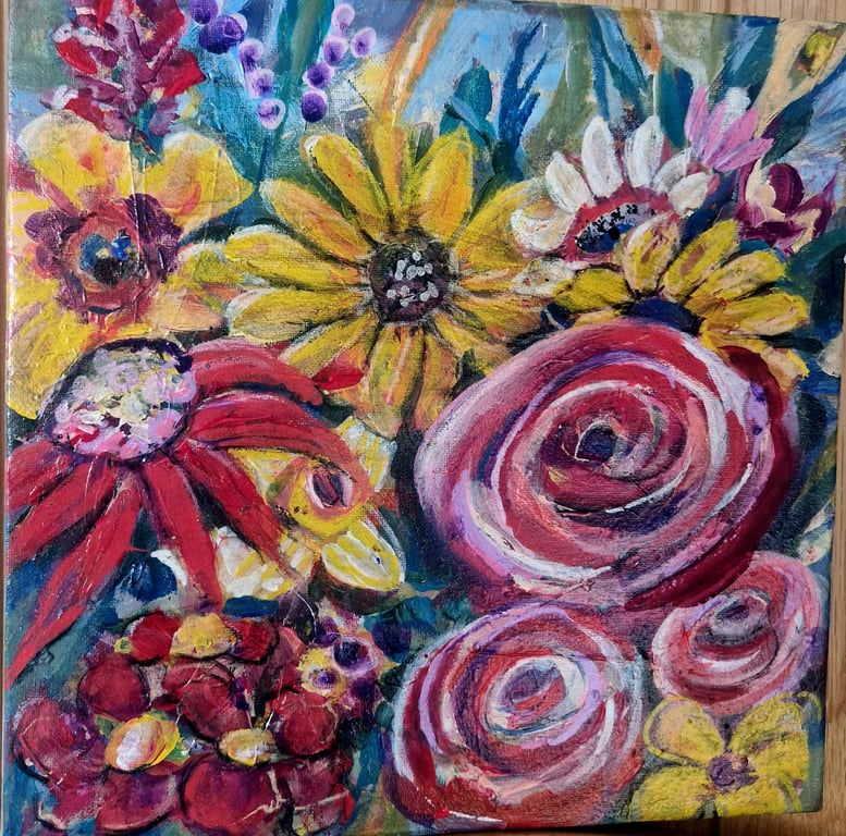 Acrylic "Flowers" painting 30x30 