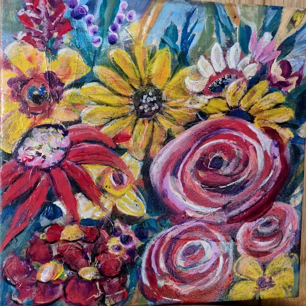 Acrylic "Flowers" painting 30x30 