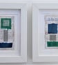 Colourful Combinations Grey Green Blue Handstitched Geometric Art Pictures - Image 7