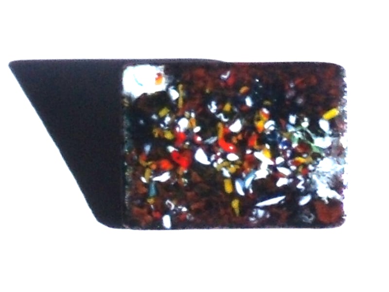 brooch - rectangle: enamel chip on black