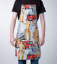 GAYPRON in retro 'Firefighters Blue' pin-up fabric by Alexander Henry