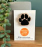 'Paw Print' Wooden Pin Badge - Image 1