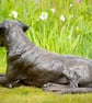 Lying Mixed Breed Rescue Dog Statue Large Bronze Resin Garden Sculpture - Image 6