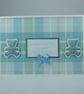 Handmade new baby card - blue teddy bears - Image 1