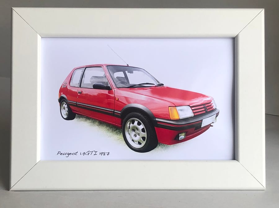 Peugeot 1.9GTI 1987 - 4x6" Photograph in a Black or White frame
