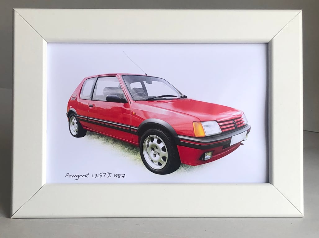 Peugeot 1.9GTI 1987 - 4x6" Photograph in a Black or White frame