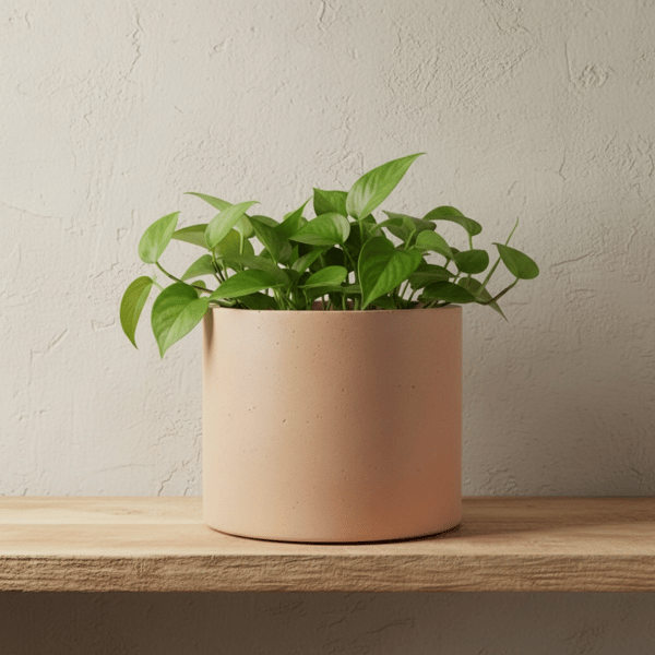Large Beige Round Plant Pot 15 cm Indoor Planter